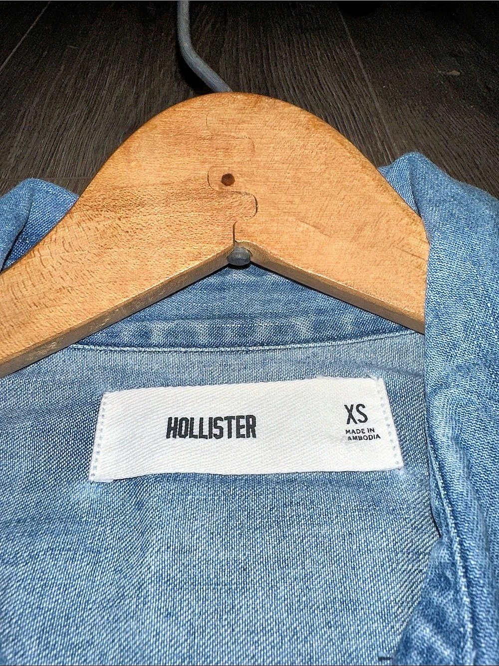 Hollister Denim Shirt Jacket 100% Cotton Blue XS Women’s - Picture 3 of 6